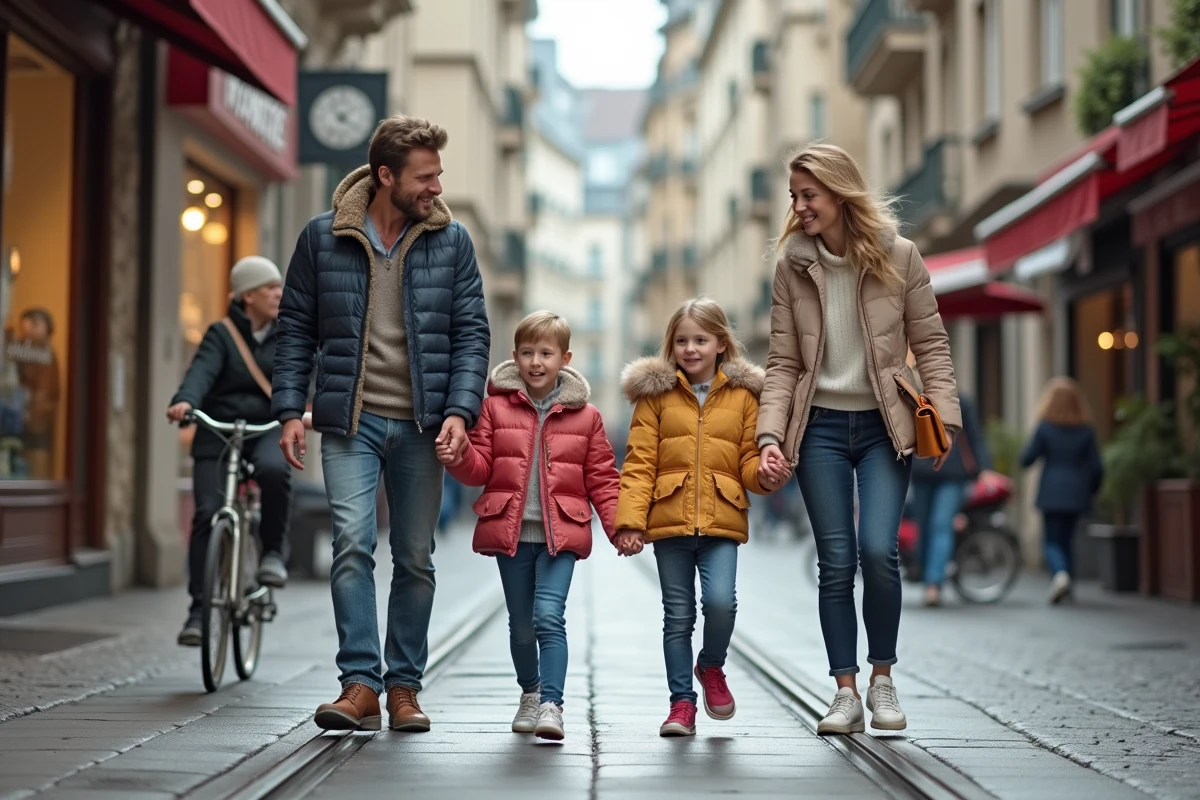 Famille à Grenoble promenade en ville avec enfants