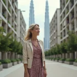 Femme d'âge moyen dans la cité Pablo Picasso