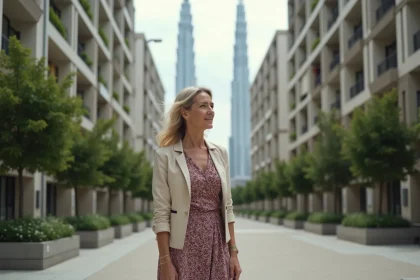 Femme d'âge moyen dans la cité Pablo Picasso