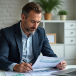 Homme d'affaires en réunion dans un bureau moderne